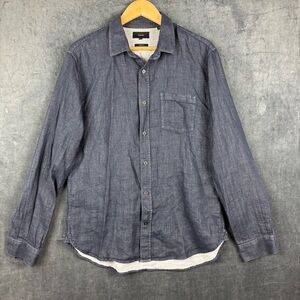 Vince Casual Blue Button-Down Shirt Sz Med